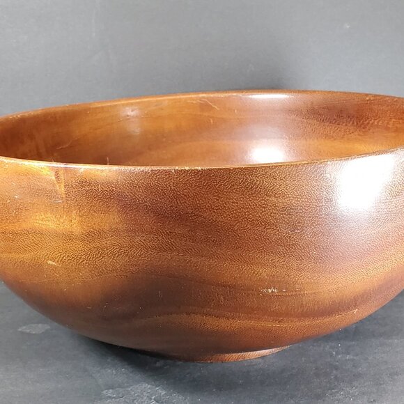 Turned 11" x 4 3/4" Wooden Serving Bowl - Rustic Home Decor - Picture 9 of 9
